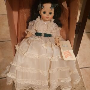 Madam Alexander Scarlett Vintage Doll with White Dress & Green